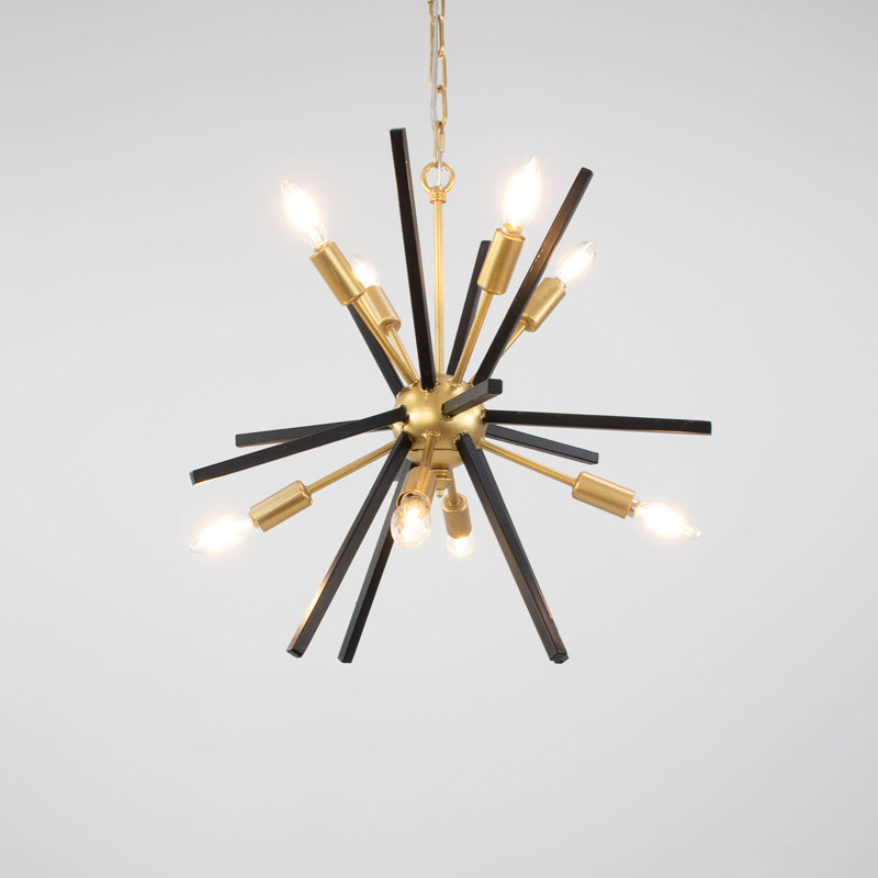 Starburst 8 - Light Chandelier, Black