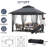 12 Ft. W x 12 Ft. D Metal Patio Gazebo, Metal Frame Canopy with Double Roof, Outdoor Canopy Tent with Portable Carrying Bag, Party Tent for Garden-112380088