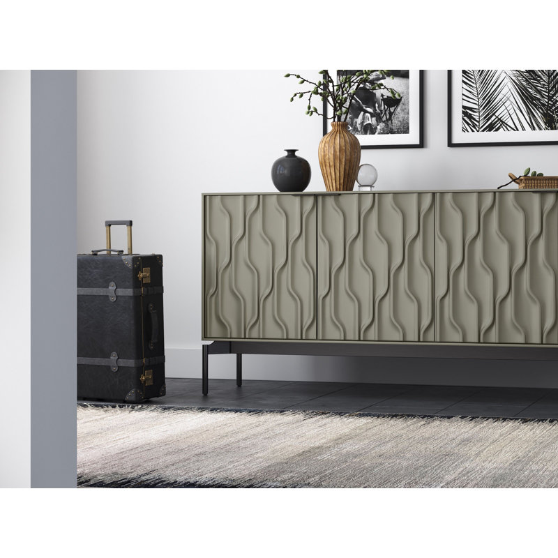 Mesa 79.5'' W Sideboard, Moss/Brushed Carbon