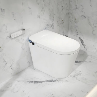  Breezebath Smart Bidet Toilet – Hands-Free Auto Open/Close & Flush, Heated Seat with Night Light, Digital Display, Deodorizer, Built-in Tank 1.06 GPF, Antibacterial Glaze, WaterSense & cUPC/cETL Certified