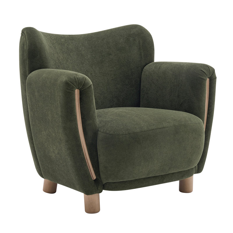 Chaise d'appoint rembourrée Halenza, Olive Green