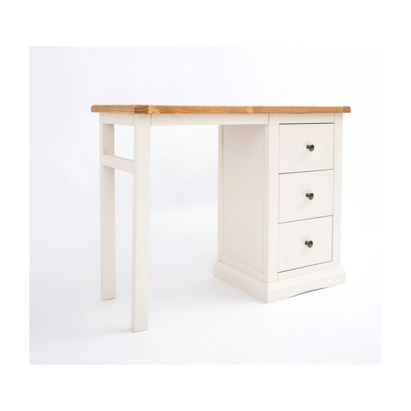 Dressing Table, Off White, Antique Brass