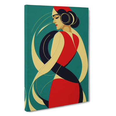 Abstract Dancing Woman No.1 - Wrapped Canvas