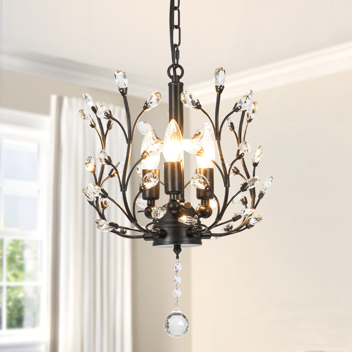 House of Hampton® Juleeanna 18" Modern Firefly Chandelier 3 - Light ...