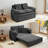 55.1" Compact Sleeper Couch With 5-Position Adjustable Backrest, Hidden Storage & USB Charging 3-In-1 Pull Out Sofa Bed For Small Spaces-1314247871-1314247868-1314247858