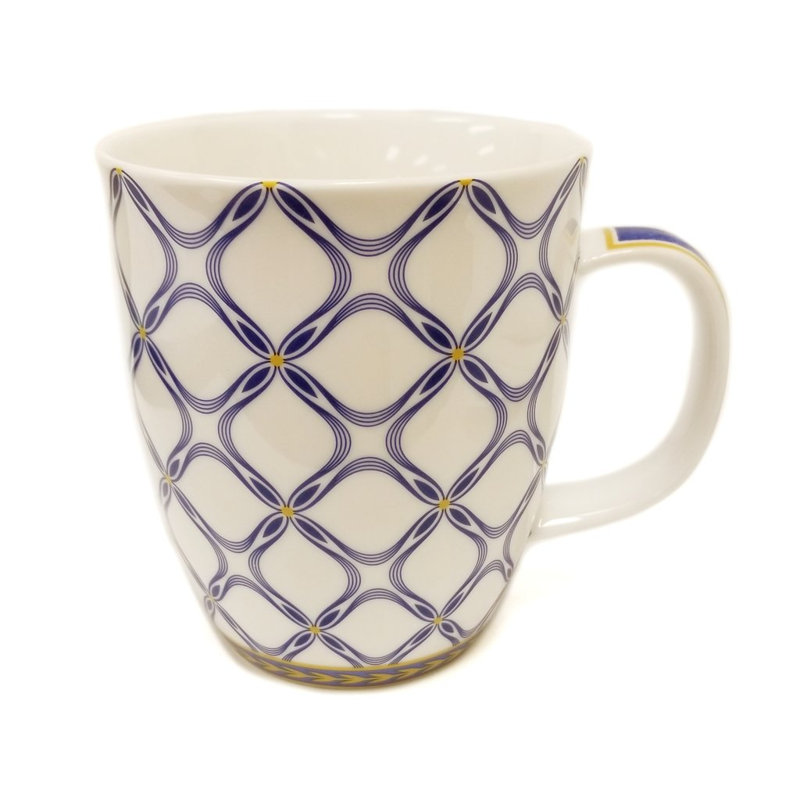 Grande tasse à café rouge diamond, Blanc / Bleu