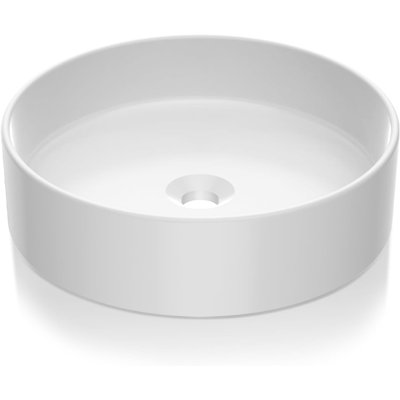 Lavabo de salle de bain rond vasque en céramique blanche 18 "X18"