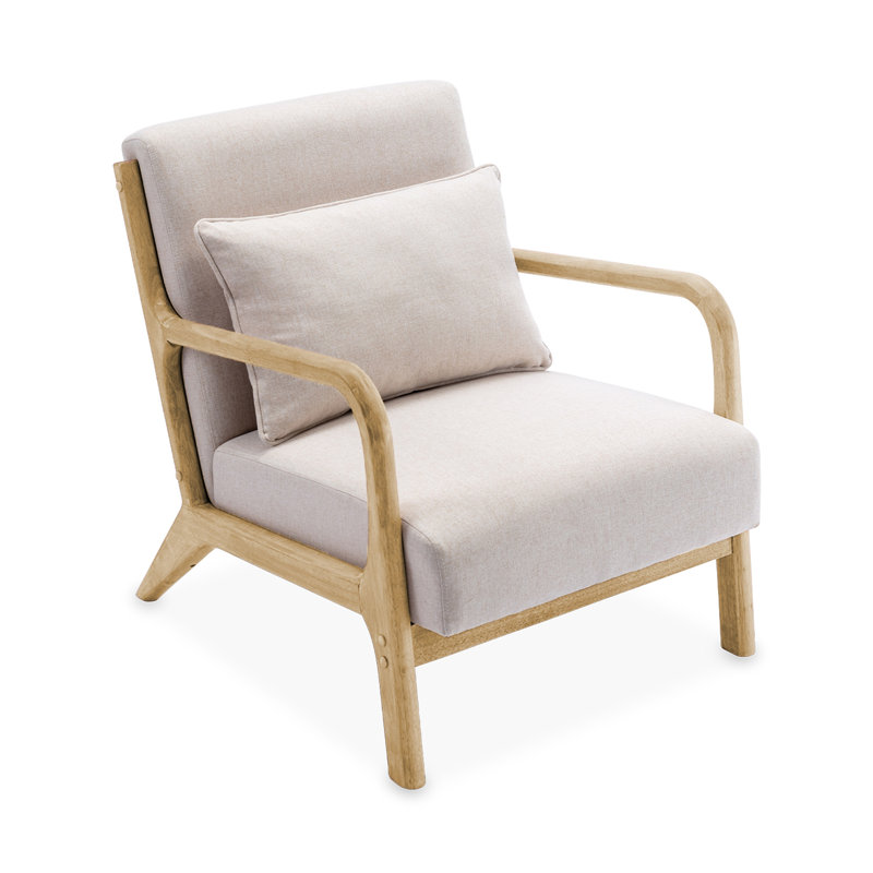 Dungannon 80Cm Scandy-style Wide Armchair, Beige
