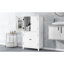Armoire de rangement élégante pour salle de bain, unité de rangement pour salle de bain, armoire autoportante avec 4 portes, tablettes réglables, tablettes adaptables-1823922960
