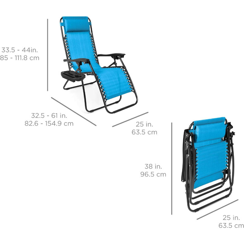 Fauteuil inclinable Sou Zero Gravity avec coussin, Bleu