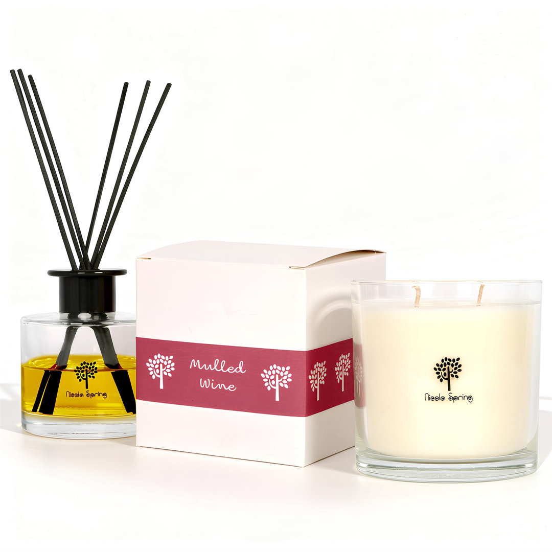 Nicola Spring Mulled Wine Candle & Diffuser Set - 400g Jar & 200ml Diffuser