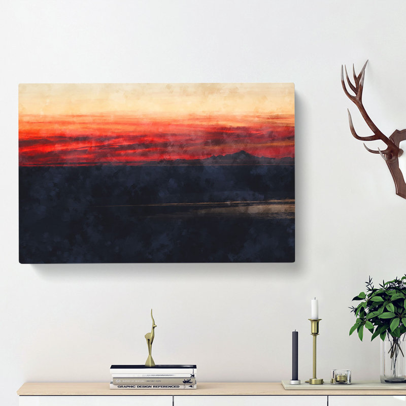 Sunset over Alaska - Wrapped Canvas, 35cm H x 50cm W x 3cm D