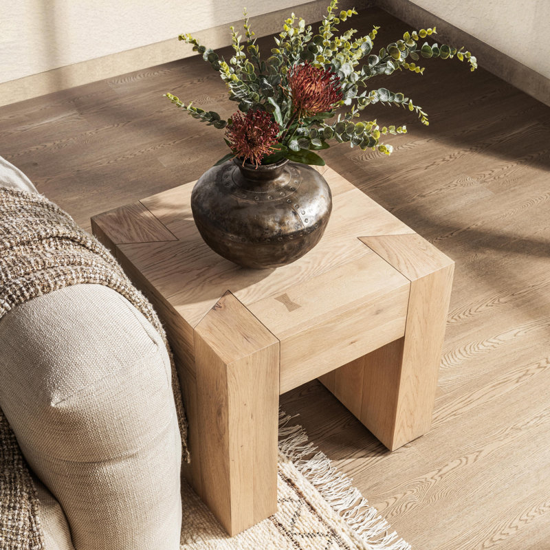 Solid Wood Sled End Table, Coastal Haven