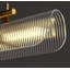  Lustre suspendu linéaire LIGHT Atelier | Finition laiton | Abat-jour en acrylique nervuré | DEL 3500K