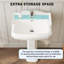 Lavabo de salle de bain GarveeHome Classic Square - Céramique blanche