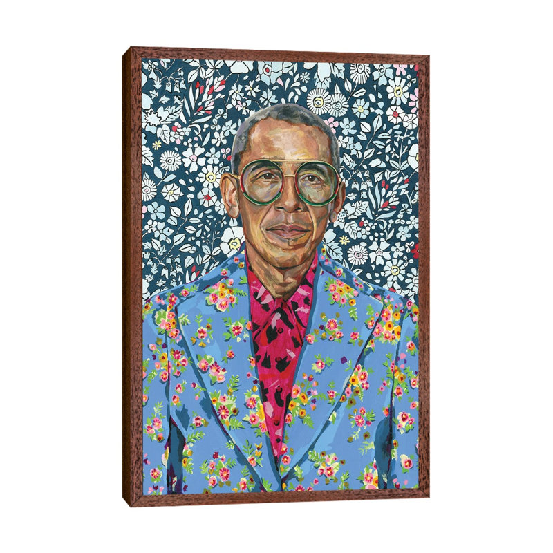 Barack by Heather Perry - Painting on Canvas, Classic Brown Wood Framed, 66.04 cm H x 45.72 cm W