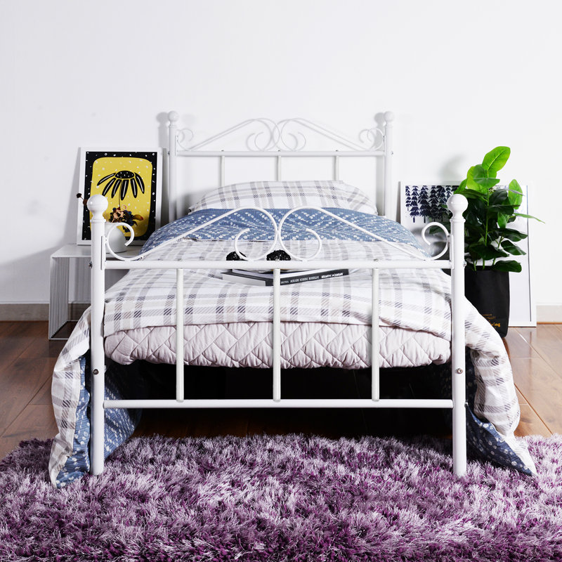 Halleck Metal Bed, White, Single (3')