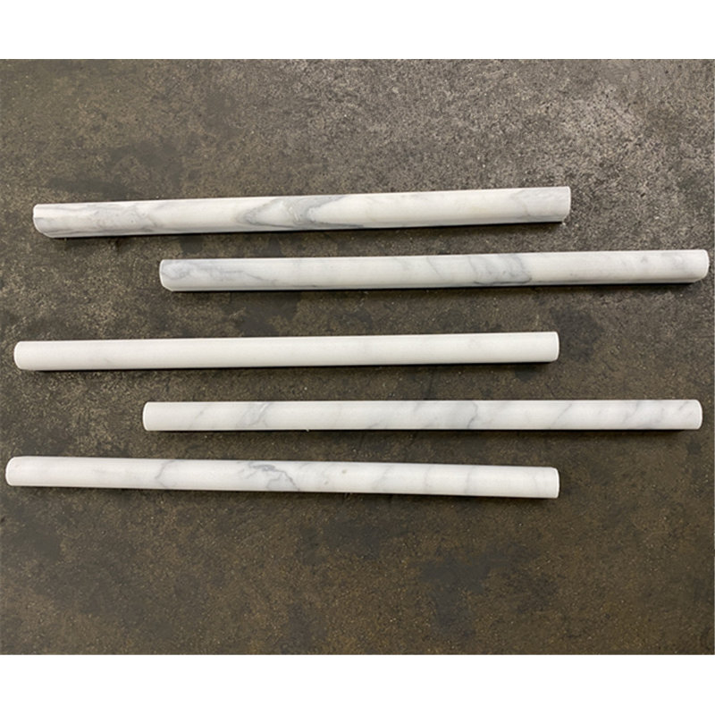 Statuary White Marble 12 in. x 1 in. Honed Marble Tile