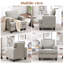 Fauteuil rembourré avec rangement intérieur pour accoudoirs-448415065