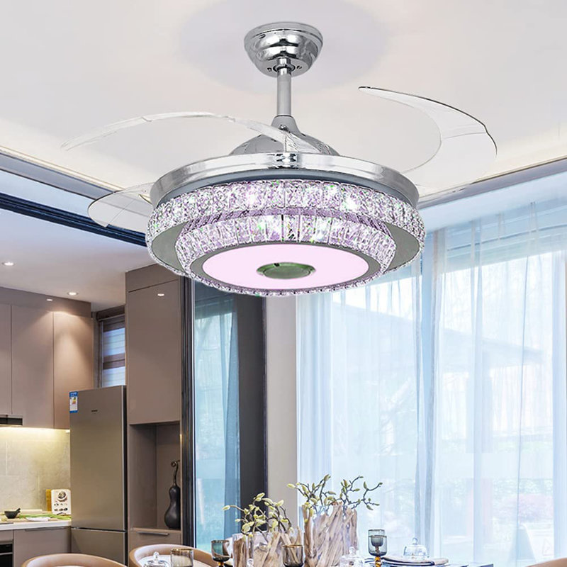 Hawkin 42" Bluetooth Ceiling Fan with Dimmable LED Lights and Music Player