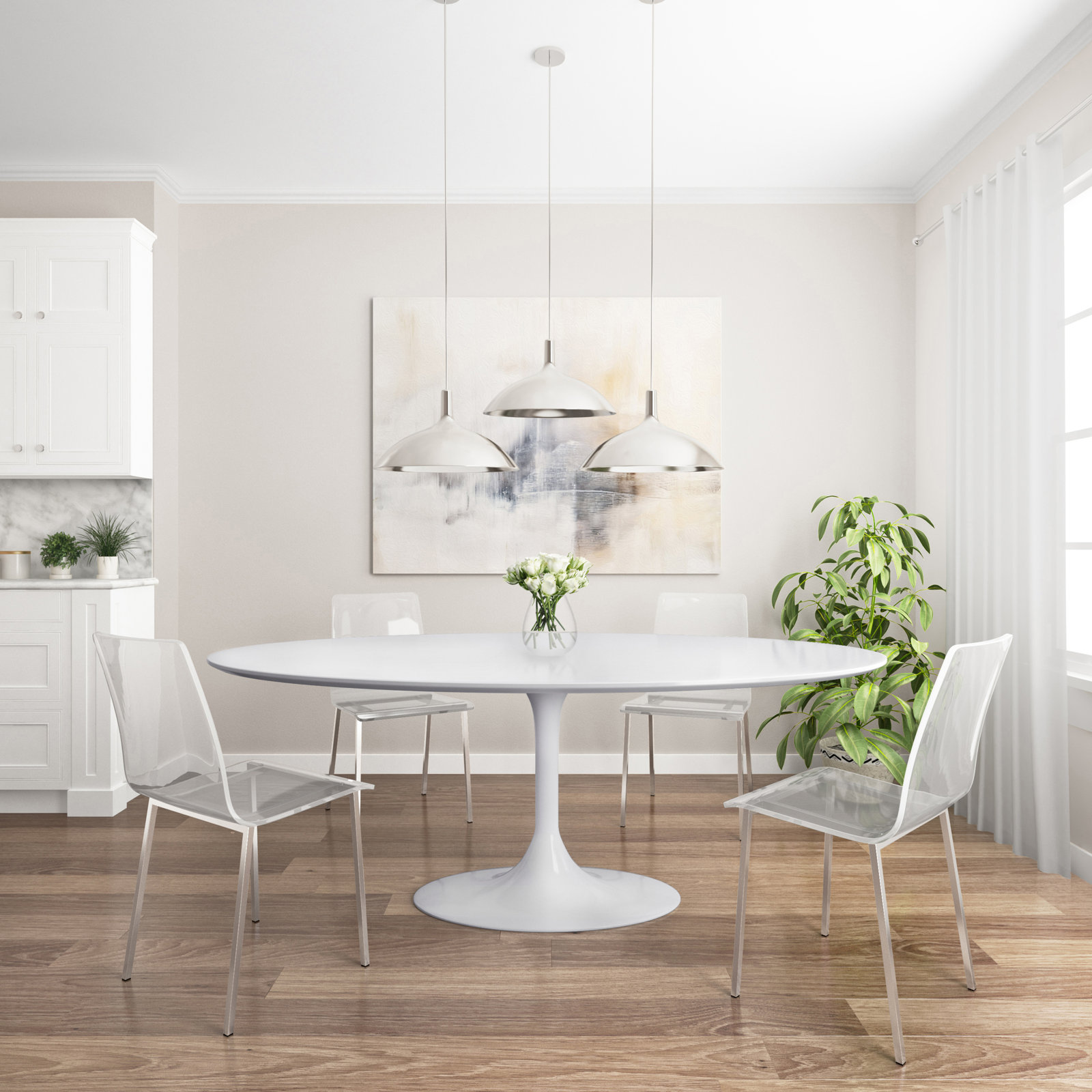 Flow 78.8'' Oval Dining Table