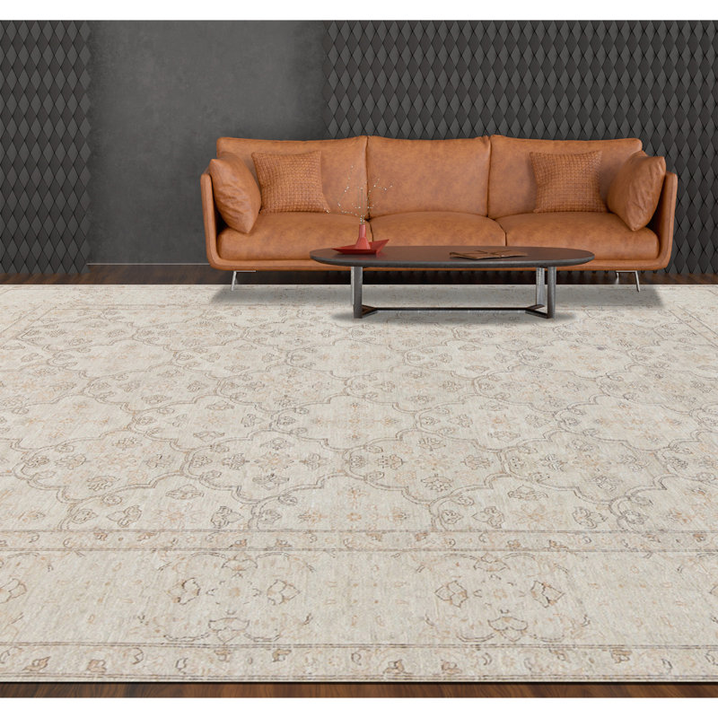 Ziegler Wool Oriental Area Rug in Beige