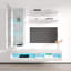 Meuble audio-vidéo mural flottant moderne de 63 po avec éclairage à DEL 16 couleurs Lieb-597061732
