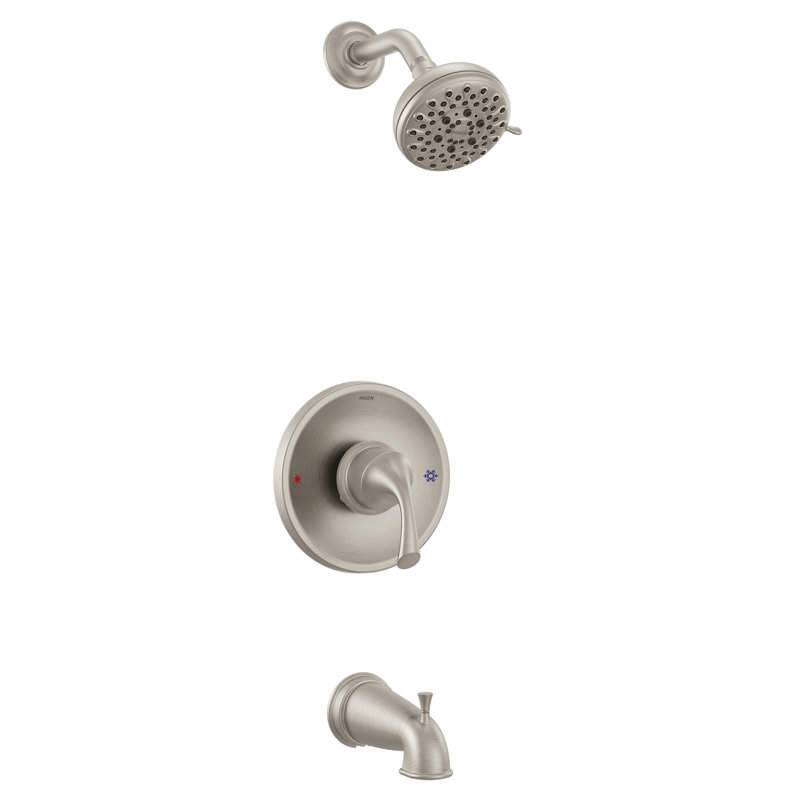 Idora Posi-Temp Tub and Shower with Valve Included, Brushed Nickel