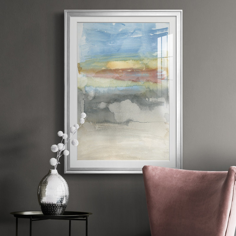High Desert Sunset I - peinture encadrée, Argent, H 26,5 po x l 36,5 po x P 1,5 po