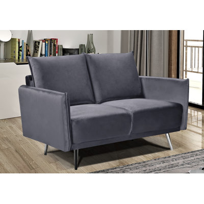 Mylinda 50.79" Velvet Square Arm Loveseat