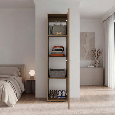 Natural Oak 4 Shelves Storage Cabinet