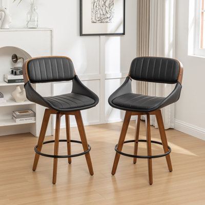 Shontina Faux Leather Swivel Bar Stool