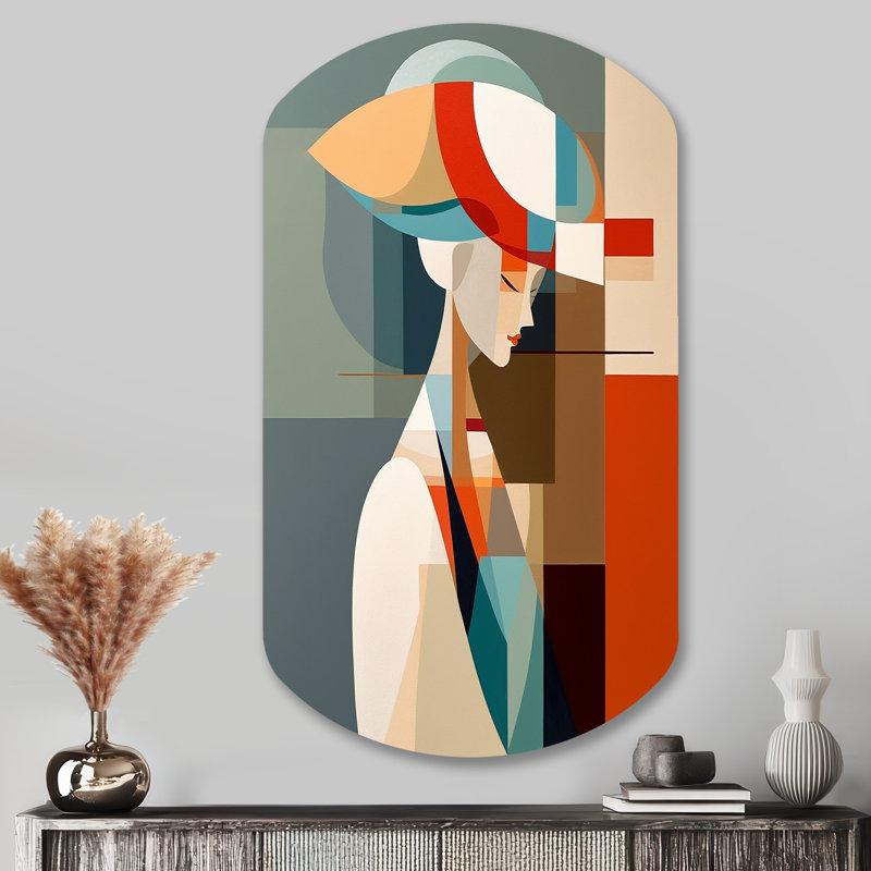 Art féminin, art déco IV - femme asymétrique, art mural en métal, reproduction de sculpture murale en métal