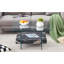 Table basse carrée moderne de 31,4 pouces à deux niveaux - une combinaison élégante de verre transparent et d'autocollant en marbre. Elle peut être utilisée comme table basse, table d'appoint ou présentoir.-2037290285