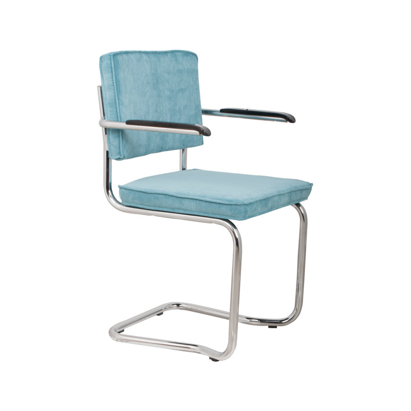 Chaise en porte-à-faux rembourrée Ridge, Bleu