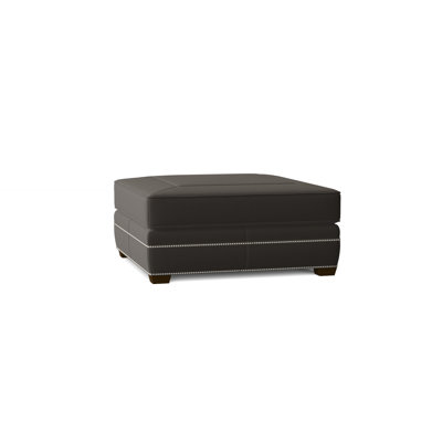 Grandview 39" Genuine Leather Square Cocktail Ottoman by Bernhardt