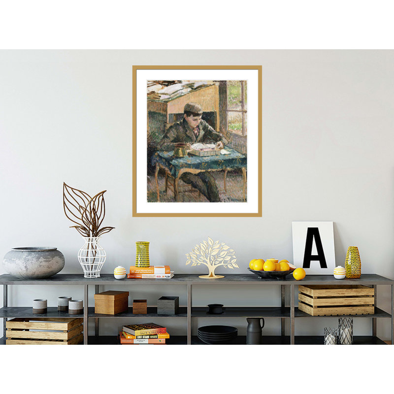 Portrait de Rodo lisant par Camille Pissarro, impression giclée sur cadre, H 39,17 po x l 33,5 po