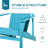 Wooden Chair With Cup Holder, Sky Blue Shade For Patio, Lawn, Deck, Garden, Backyard, Fire Pit Place Weather Color