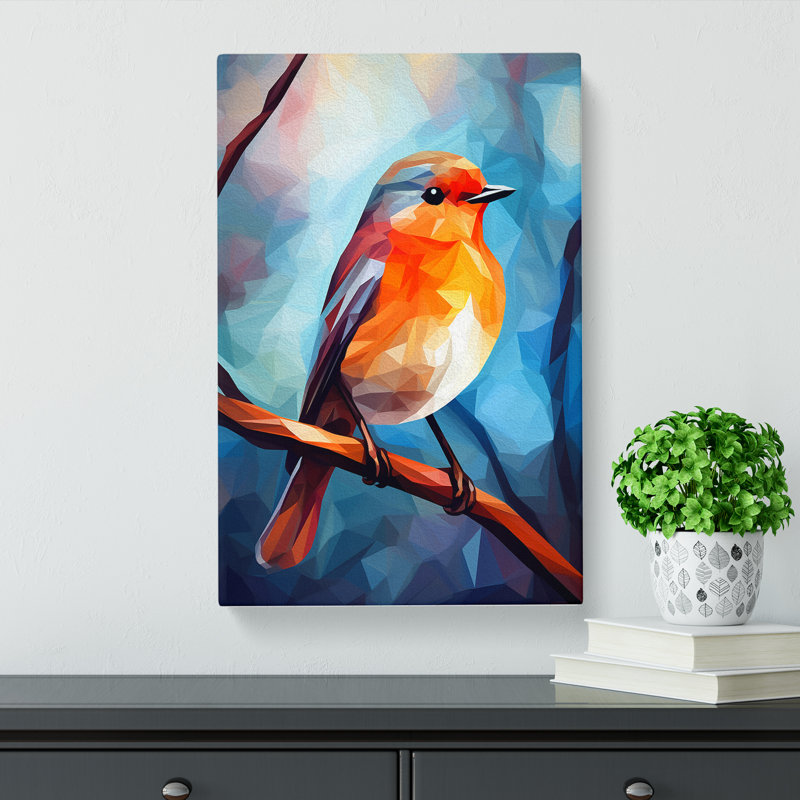 Robin Bird Cubism No.3 - Print, 76cm H x 50cm W x 3cm D