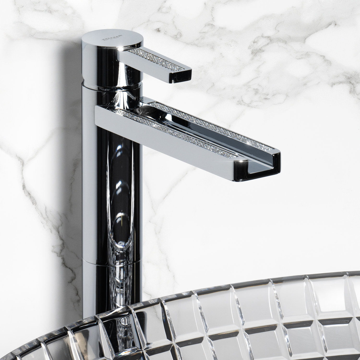 Capri Swarovski Crystal Single-Hole Single-Handle Bathroom Faucet, Polished Chrome