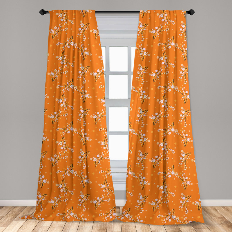 Floral Semi-Sheer Rod Pocket Curtain Panels, 28" x 84"