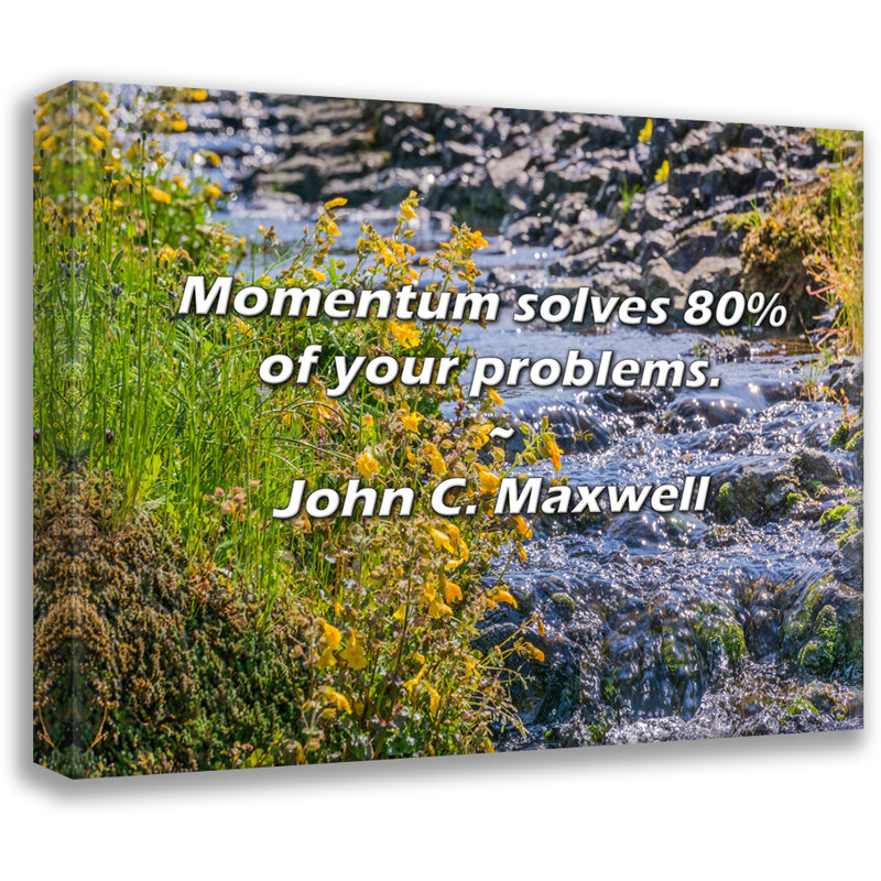 John C. Maxwell Quote: Momentum solves 80% of your problems., 20" H x 24" W