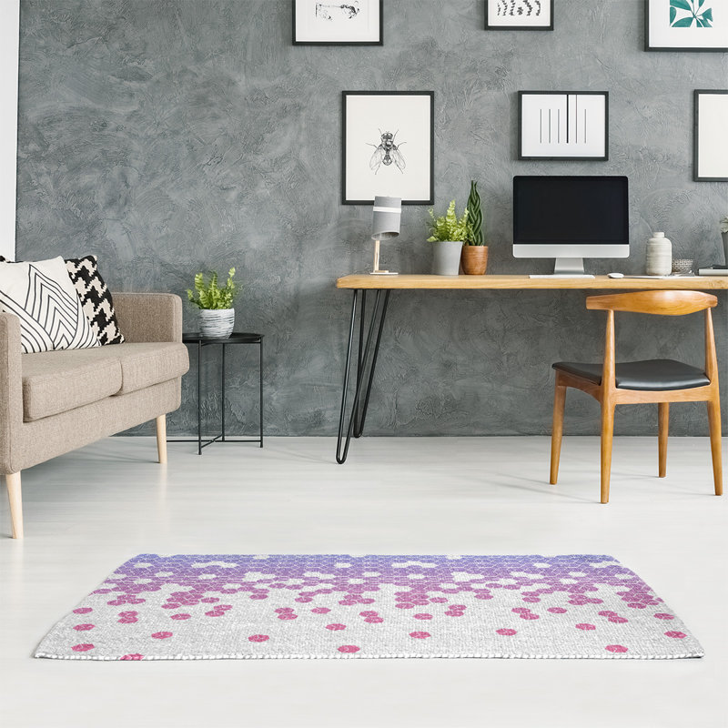 Chenille Polka Dots Indoor Rug, Rectangle 3' x 5'