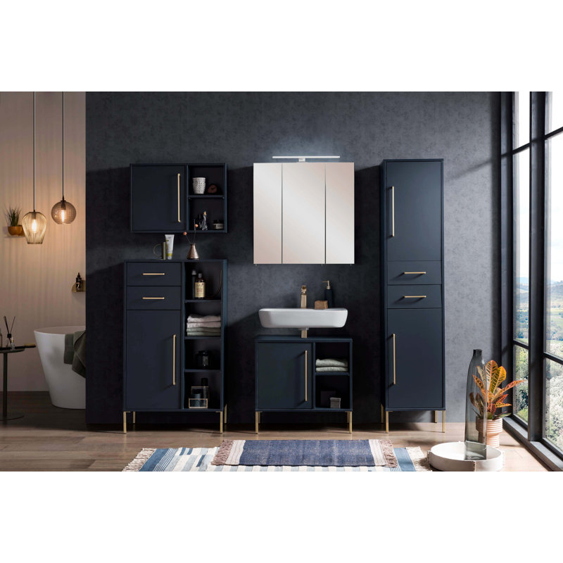 Bansil Wall Bathroom Cabinet, Dark Blue