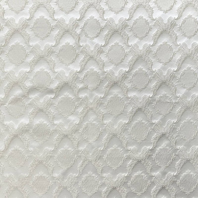 Tissu Magda | Tissu jacquard gaufré à losanges brillant / damassé de forme ronde | Tissu de draperie et de rideau