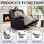 Fauteuil inclinable manuel en cuir respirant de 37,4 po de largeur (ensemble de 2)