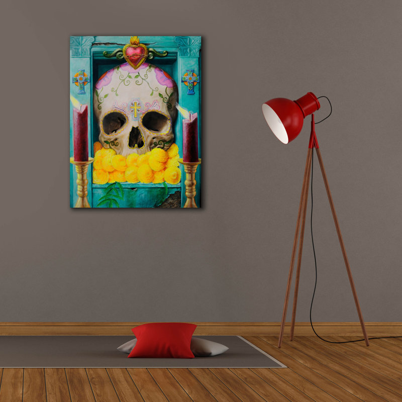 " Calavera " by Robert Valadez, 34" H x 26" W x 1.5'' D