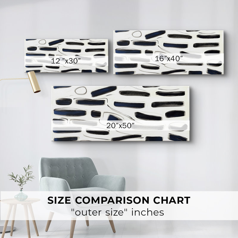 Série abstraite-DLIV- Toile tendue avec châssis - Prêt à accrocher, H 16 po x l 40 po