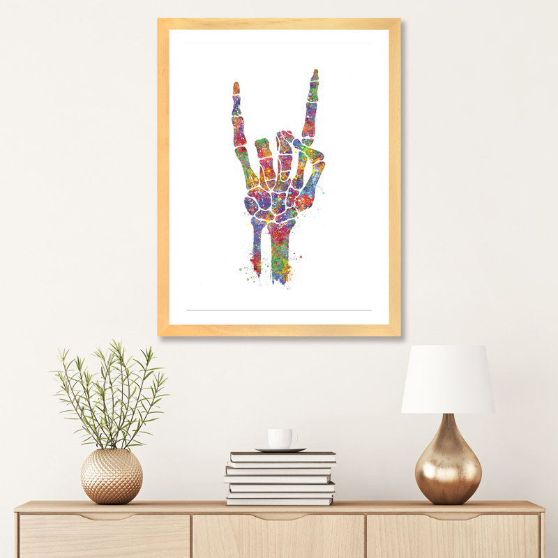 «Skeleton Hand» - reproduction, Papier bois naturel, H 24 po x l 16 po x P 1 po