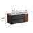 48 Inch Walnut Bathroom Vanity with Solid Surface Sink & Soft Black Drawers-978355635